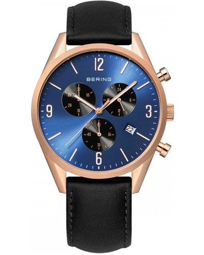 Bering Stainless Steel Classic Analogue Quartz Watch - 10542-567 - Blue