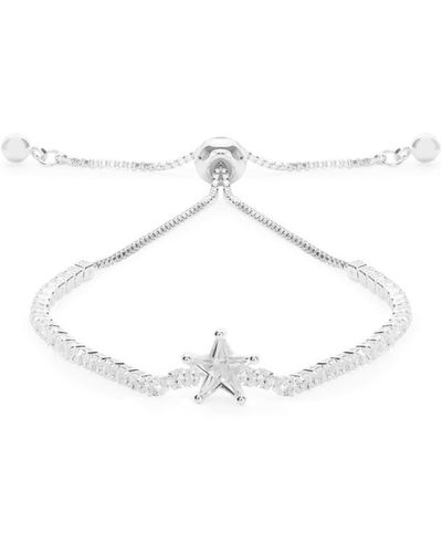 Jon Richard Silver Plated Cubic Zirconia Star Toggle Bracelet - White