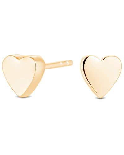 Simply Silver 14ct Gold Plated Sterling Silver Thick Stud Earrings - Metallic