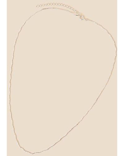 Accessorize Sterling Silver Scallop Collar Chain Necklace - Natural