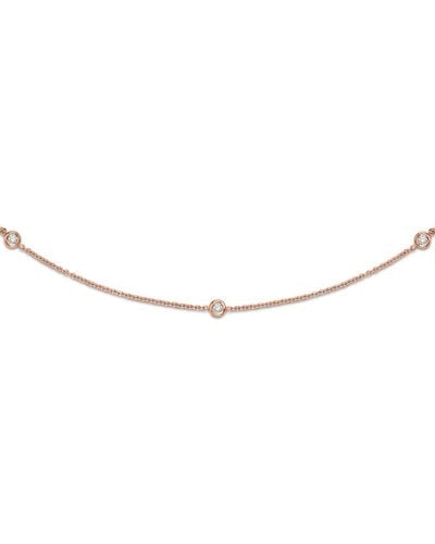 Jewelco London 18ct Rose Gold Diamond By The Inch Donut Necklace 0.12ct 18" - Cbnr02145-18 - White