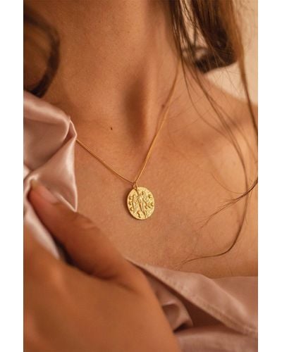 Elk & Bloom Chunky 14k Gold Goddess Layered Necklace - Brown