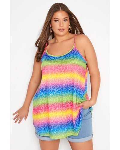 Yours Printed Strappy Vest Top - Multicolour
