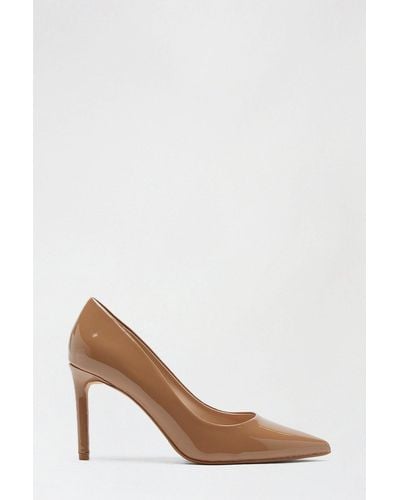 Dorothy Perkins Wide Fit Camel Dash Pointed Court Shoe - Brown