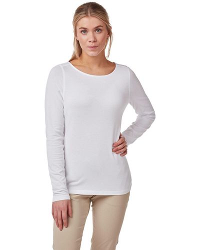 Craghoppers Cotton-blend 'nosilife Erin' Long-sleeve T-shirt - White