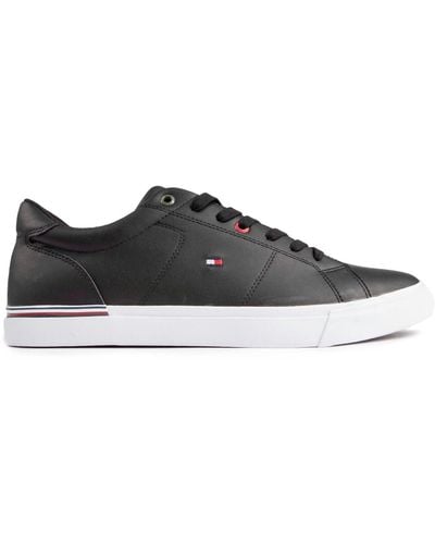 Tommy Hilfiger Corporate Leather Trainers - Black