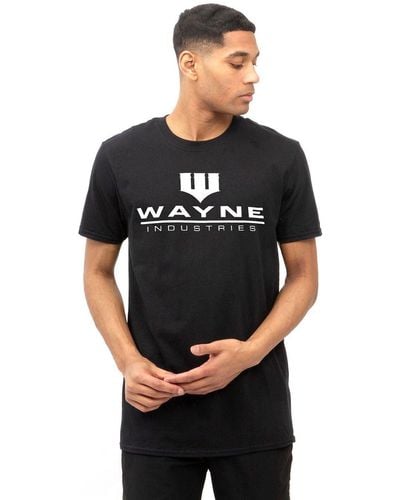 Dc Comics Wayne Logo Cotton T-shirt - Black