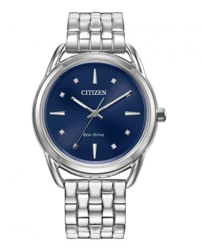 Citizen Eco-drive Bracelet Stainless Steel Classic Watch - Fe7090-55l - Blue