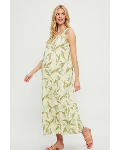 Dorothy Perkins Maternity Pastel Tropical Tiered Maxi Dress - Metallic
