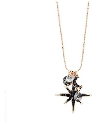 Jon Richard Rose Gold And Jet Star Charm Necklace - White