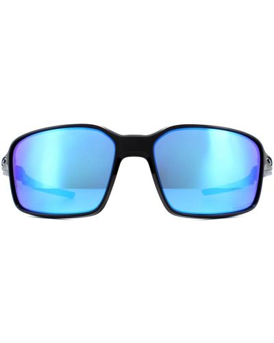 Oakley Wrap Polished Black Prizm Sapphire Sunglasses - Blue