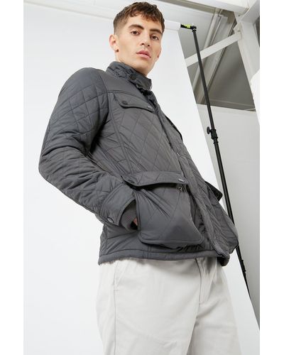 Burton Charcoal Quilted Jacket - Grey