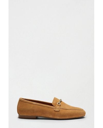 Dorothy Perkins Suede Tan Liza Snaffle Loafer - White