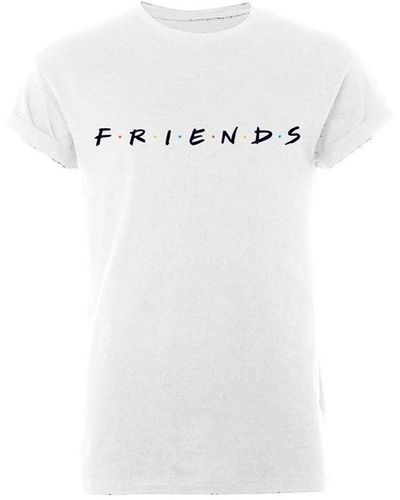 Friends Logo Roll Sleeve T-shirt - White