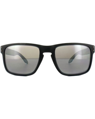 Oakley Rectangle Matt Black Prizm Black Polarized Sunglasses - Grey