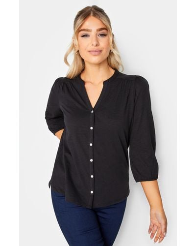 M&CO. Button Through Cotton Shirt - Black