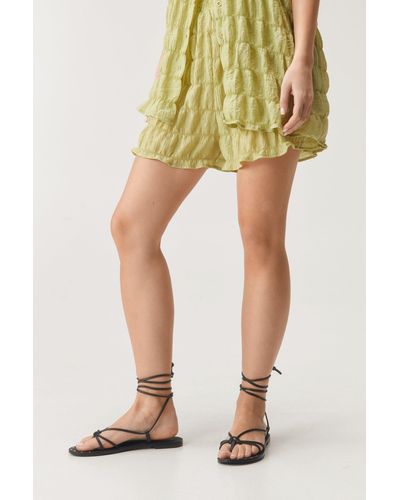 Nasty Gal Real Leather Strappy Sandals - Green