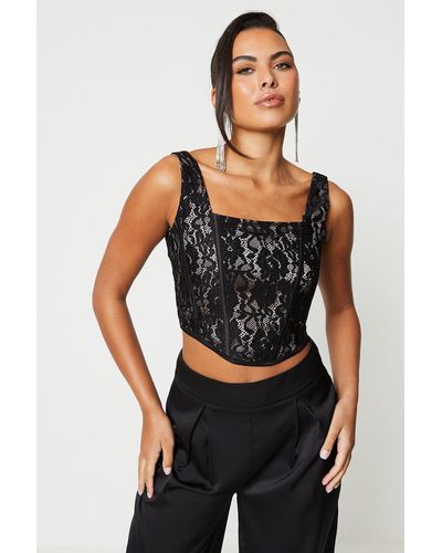 Coast Sophie Habboo Corset Lace Top - Black