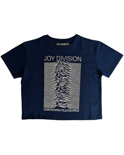 Joy Division Unknown Pleasures Crop Top - Blue