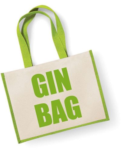 60 SECOND MAKEOVER Large Jute Bag Gin Bag Green Bag New Mum