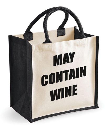 60 SECOND MAKEOVER Medium Black Jute Bag May Contain Wine