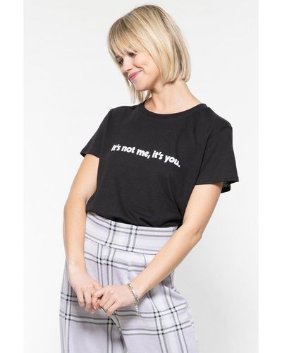 Sub_Urban Riot It's Not Me Womens Loose Slogan T-shirt - Black