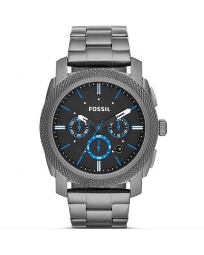 Fossil Machine Stainless Steel Fashion Analogue Quartz Watch - Fs4931 - Grey