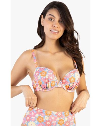Wolf & Whistle Plunge Bikini Top Fuller Bust Exclusive - Multicolour