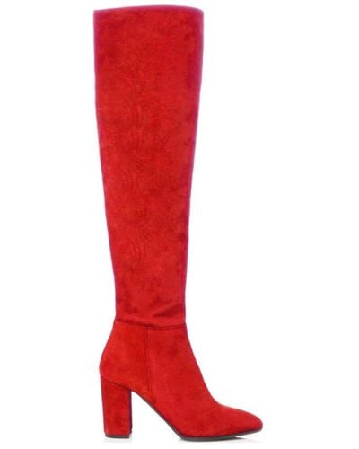 Dune 'selsie' Suede Knee High Boots - Red