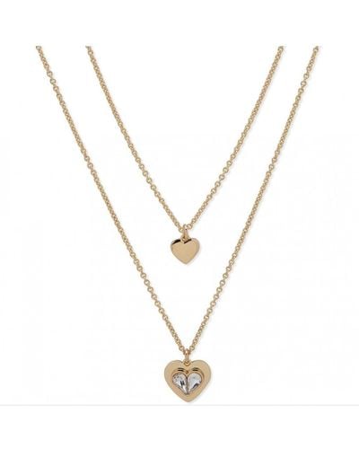 DKNY Row Heart Necklace - 04n00076 - Metallic