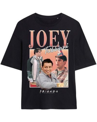 Friends 90s Style Joey Montage T-shirt - Black