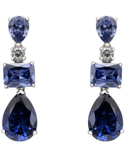 LÁTELITA London Valentina Drop Earrings Silver Tanzanite - Blue