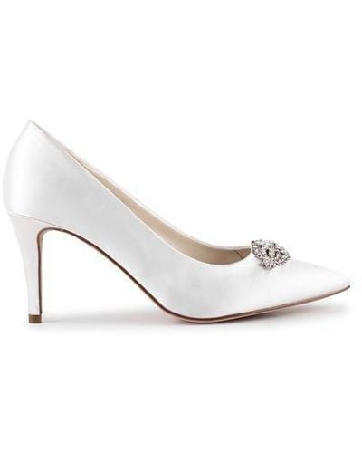 Paradox London Satin 'godiva' Mid Heel Court Shoes - White
