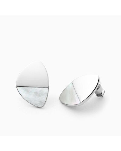 Skagen 'agnethe' Stainless Steel Earrings - Skj1297040 - White