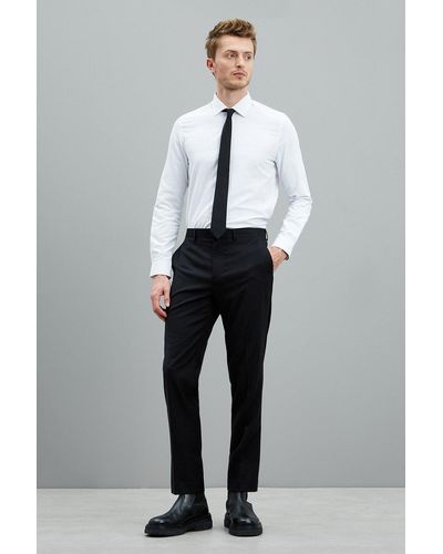 Burton Slim Fit Black Stretch Tuxedo Trouser - Grey