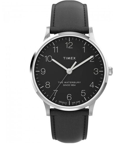Timex Waterbury Classic Stainless Steel Classic Analogue Watch - Tw2v01500 - Black