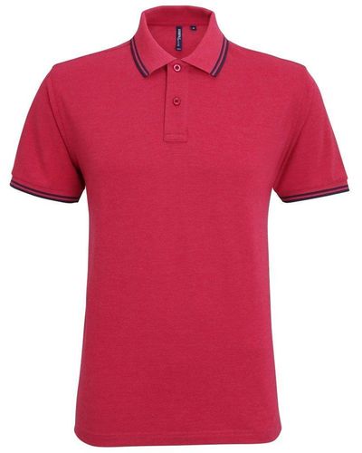 Asquith & Fox Classic Fit Tipped Polo Shirt - Red