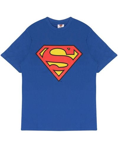 Dc Comics Superman Classic Logo Men's T-shirt - Blue