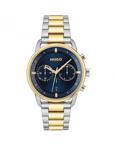 HUGO Advise Plated Stainless Steel Fashion Analogue Watch - 1530235 - Blue