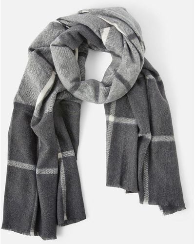 Accessorize Carter Check Blanket Scarf - Grey