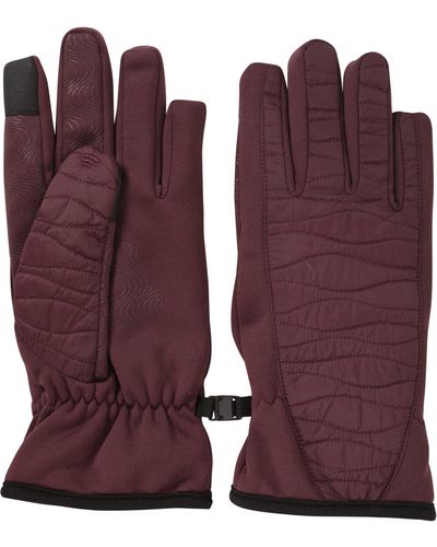 Mountain Warehouse Spray Panelled Gloves Lightweight Warm Mitts - Purple