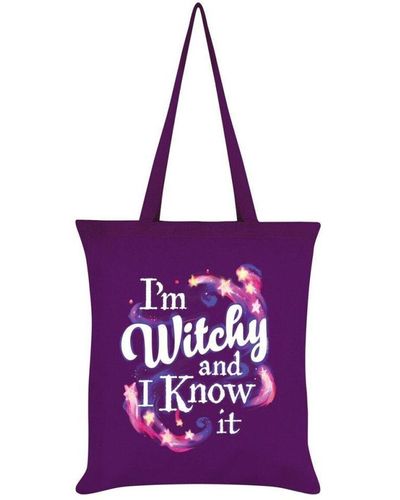 Grindstore I ́m Witchy And I Know It Tote Bag - Purple