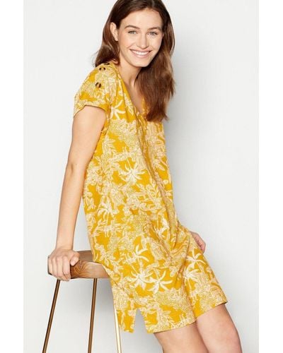 PRINCIPLES Jungle Print Knee Length Dress - Yellow
