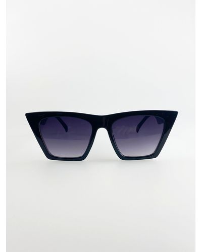 SVNX Oversized Cateye Sunglasses With Plastic Frames - Blue