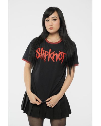 Slipknot Band Logo Ringer T Shirt - Black