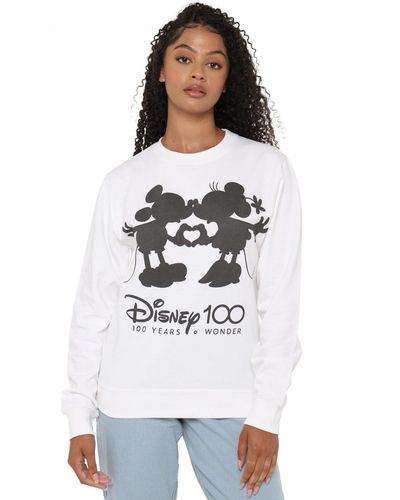 Disney Mickey & Minnie Mouse Silhouette Crew Sweatshirt - White