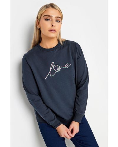M&CO. 'love' Slogan Crew Neck Sweatshirt - Blue