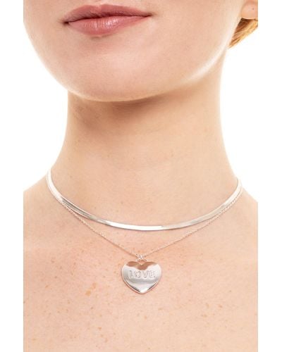 Caramel Jewellery London Silver Amour Layer Necklace - Blue