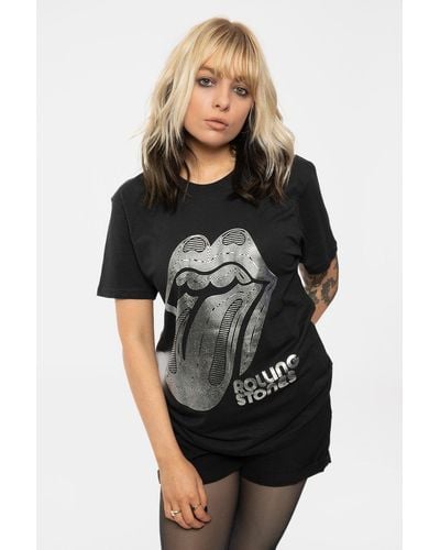 The Rolling Stones Holographic Tongue T Shirt - Black
