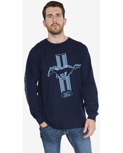 Mustang Podium Mens Long Sleeve T-shirt - Blue